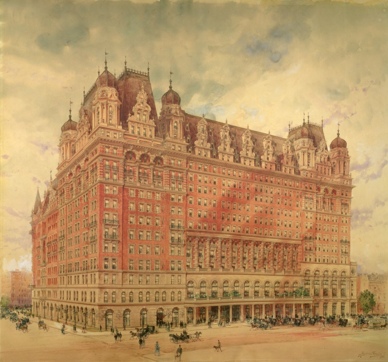 Het Waldorf Astoria Hotel, 1896 door Hughson Frederick Hawley
