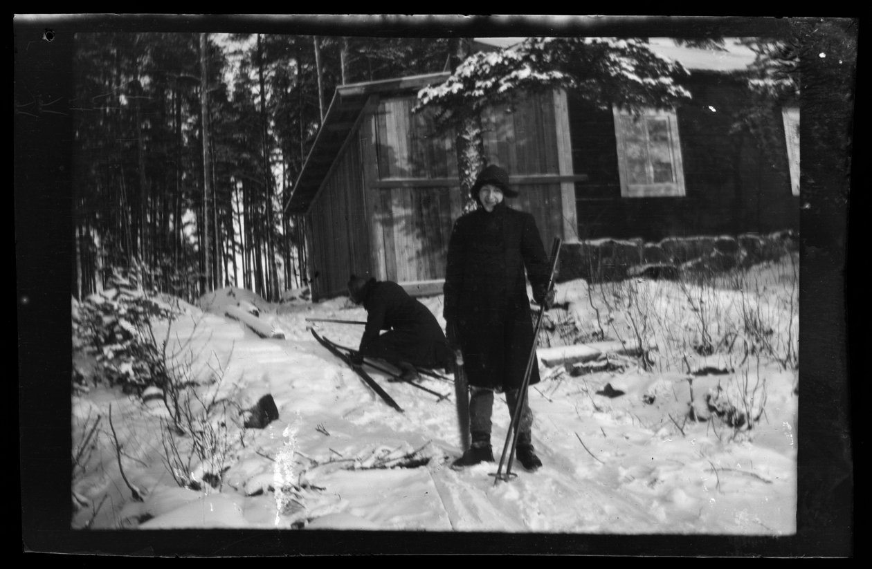 Arne Homén en Guido Simberg en hun ski