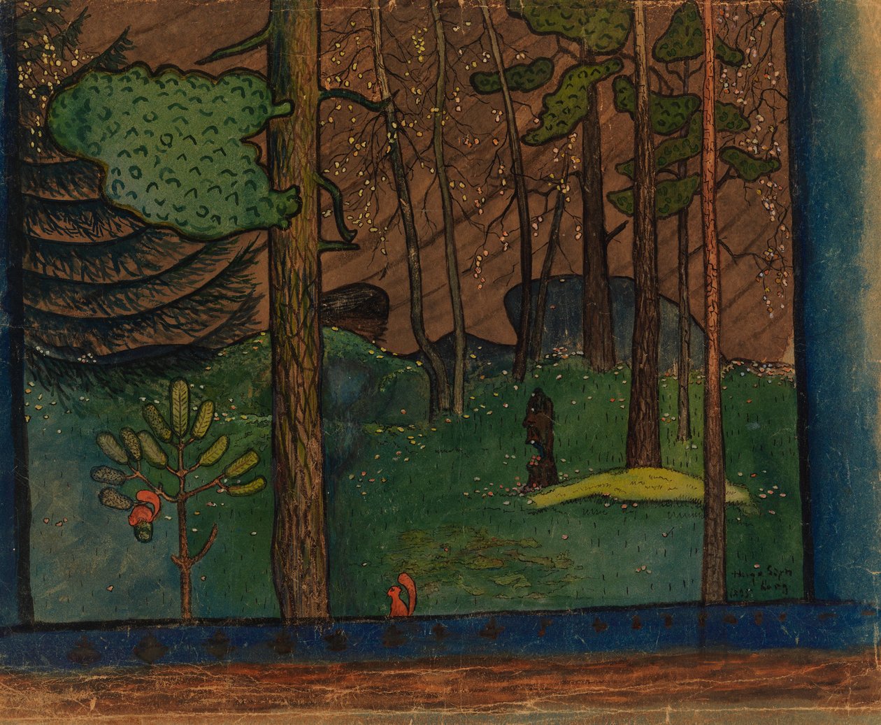 Herfst in het bos door Hugo Simberg