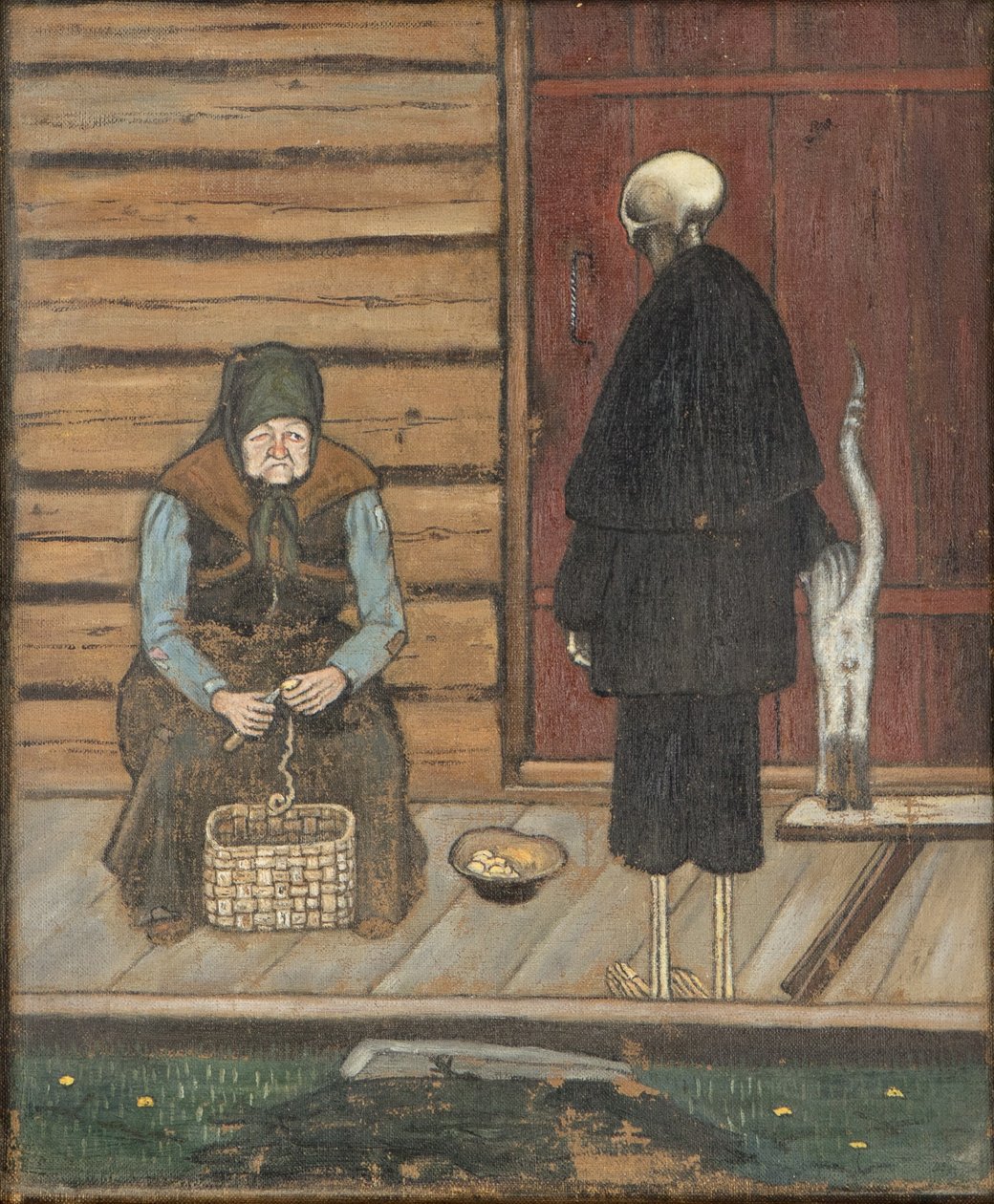 De dood en de aardappelschiller door Hugo Simberg
