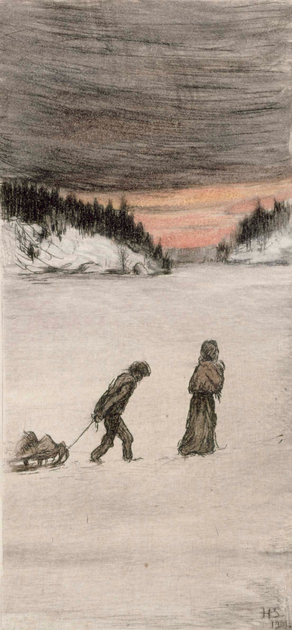Op weg naar huis door Hugo Simberg