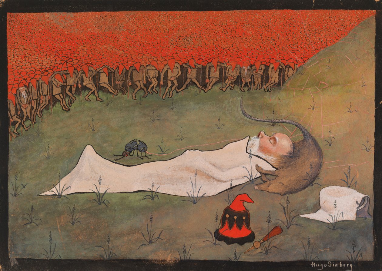 Koning Hobgoblin slaapt door Hugo Simberg