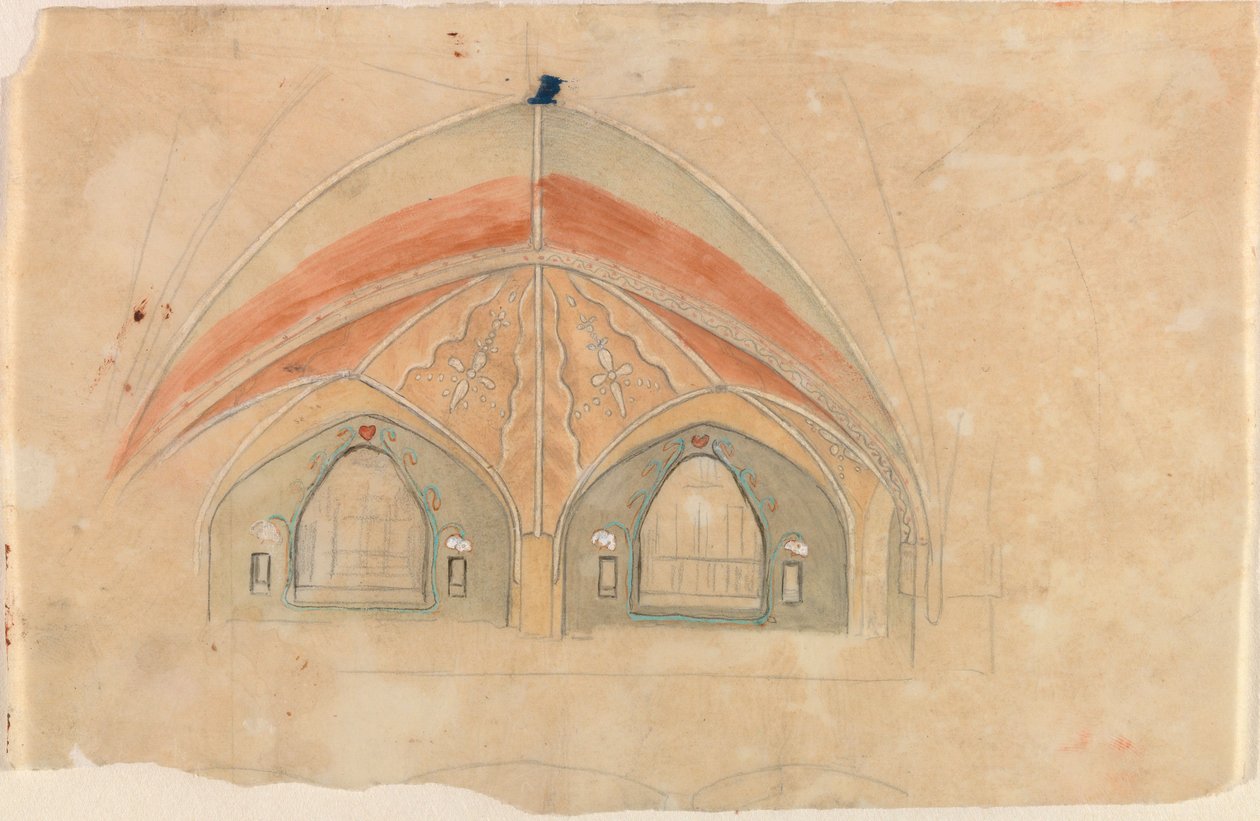 Wielwebspin, schets voor de kathedraal van Tampere door Hugo Simberg