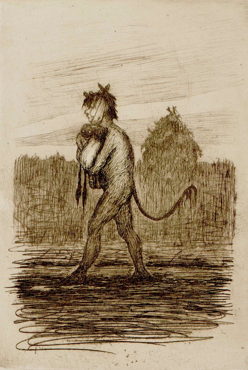 Arme duivel en de tweelingen door Hugo Simberg