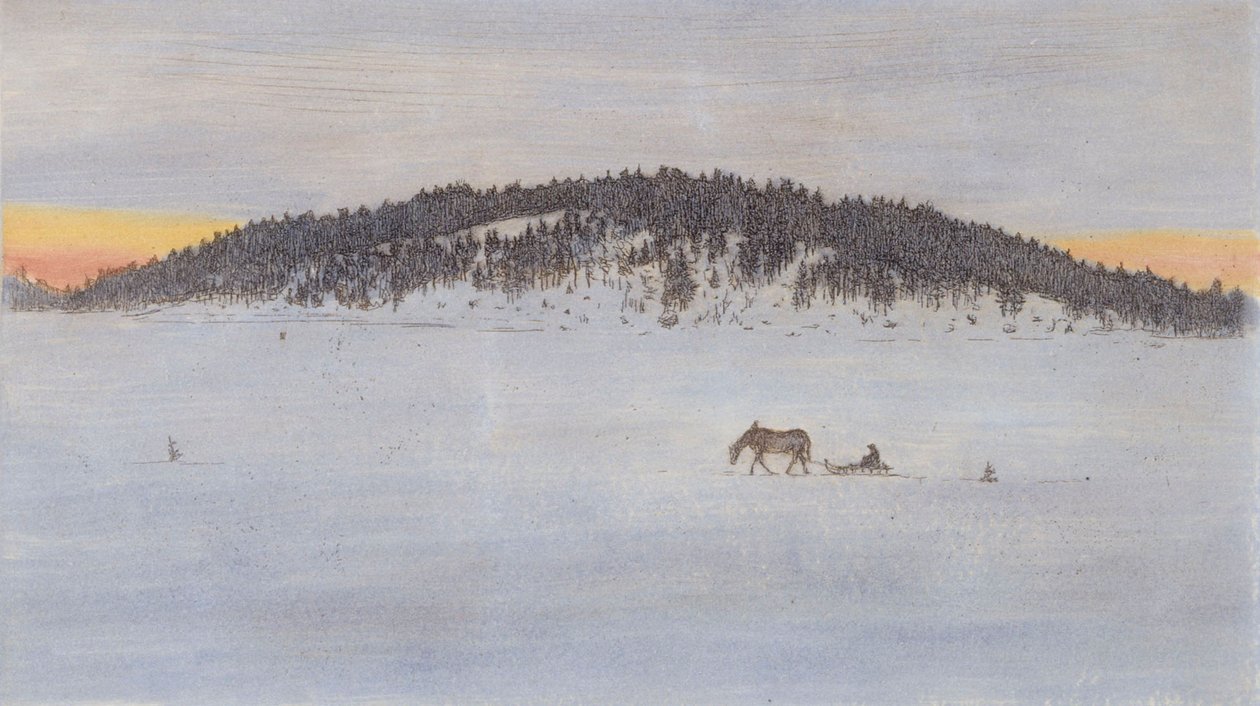Winterweg I door Hugo Simberg