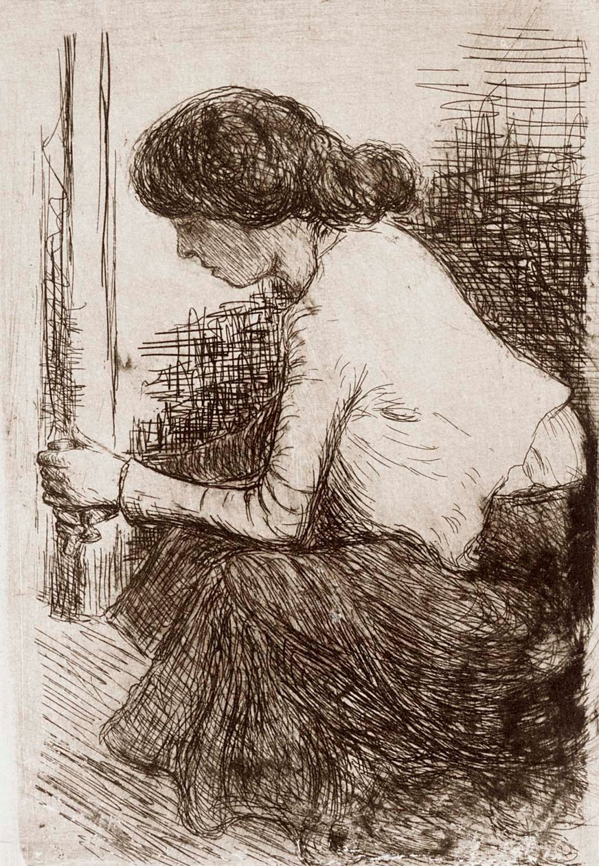 Zittende vrouw door Hugo Simberg