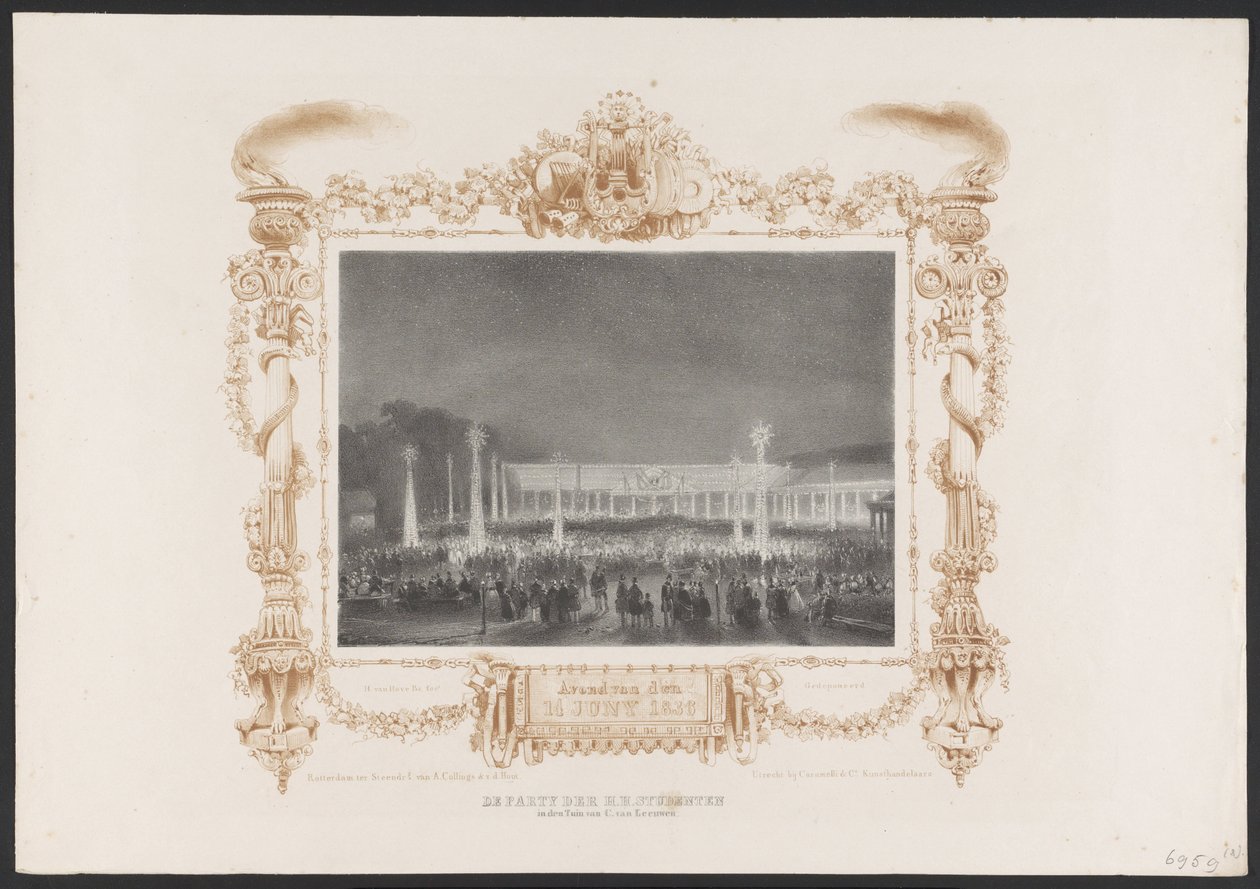 Avondfeest voor de studenten, 1836 door Huib van Hove Bz