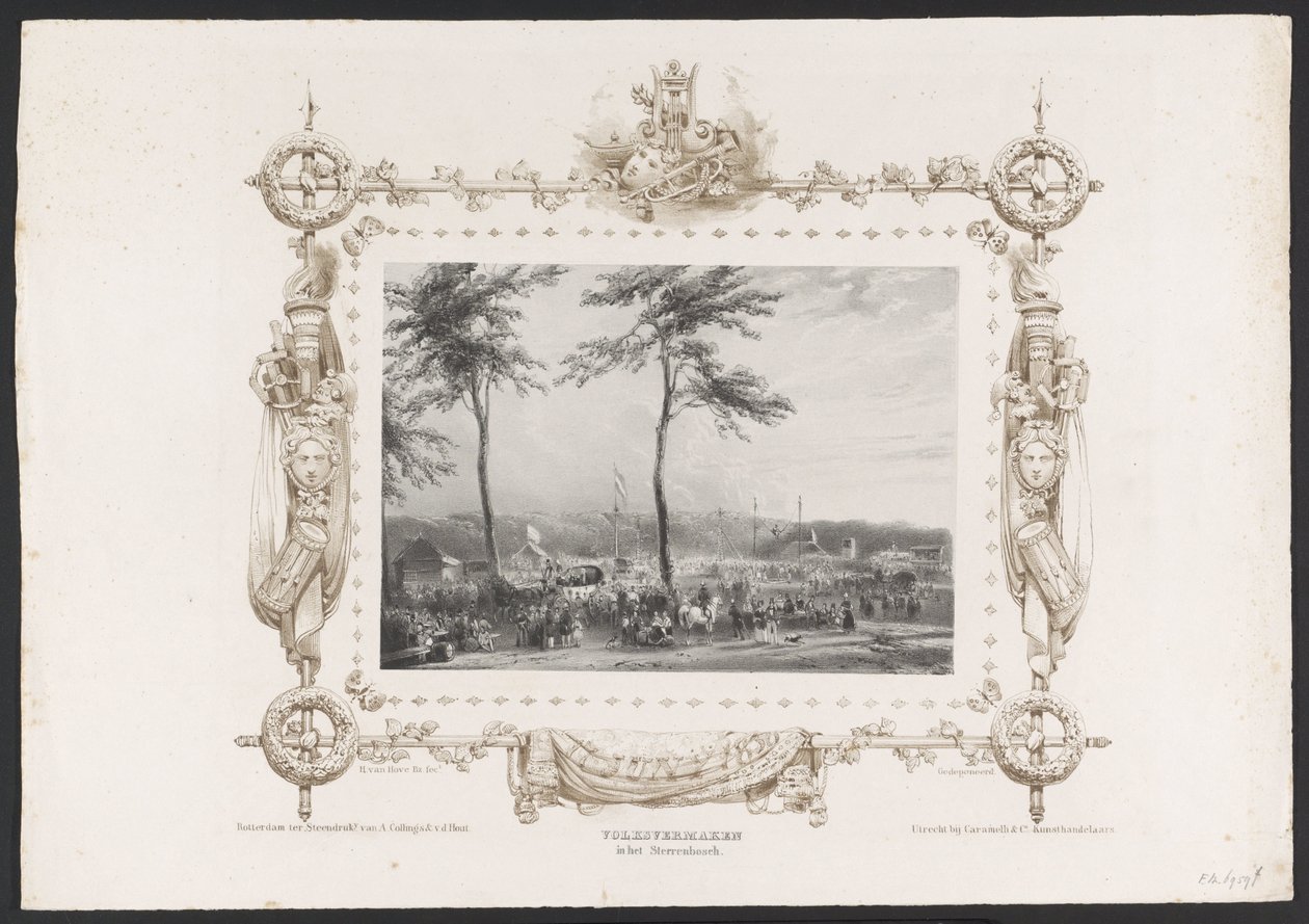 Kermis en ander vermaak, 1836 door Huib van Hove Bz