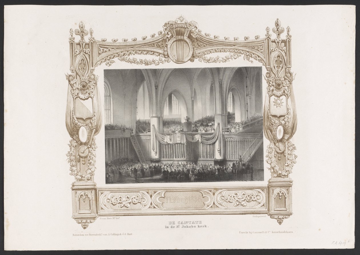 Optocht met een boekdrukkerij, 1836 door Huib van Hove Bz