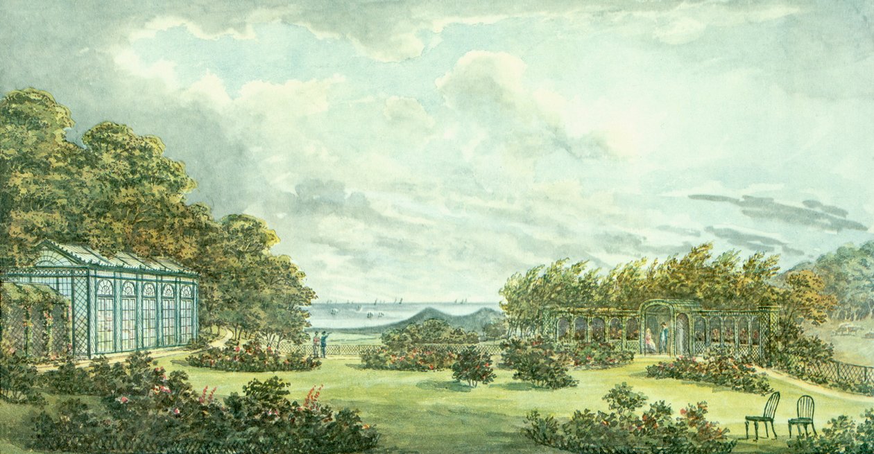 Rood boek voor Sheringham Hall, ca. 1812 door Humphry Repton