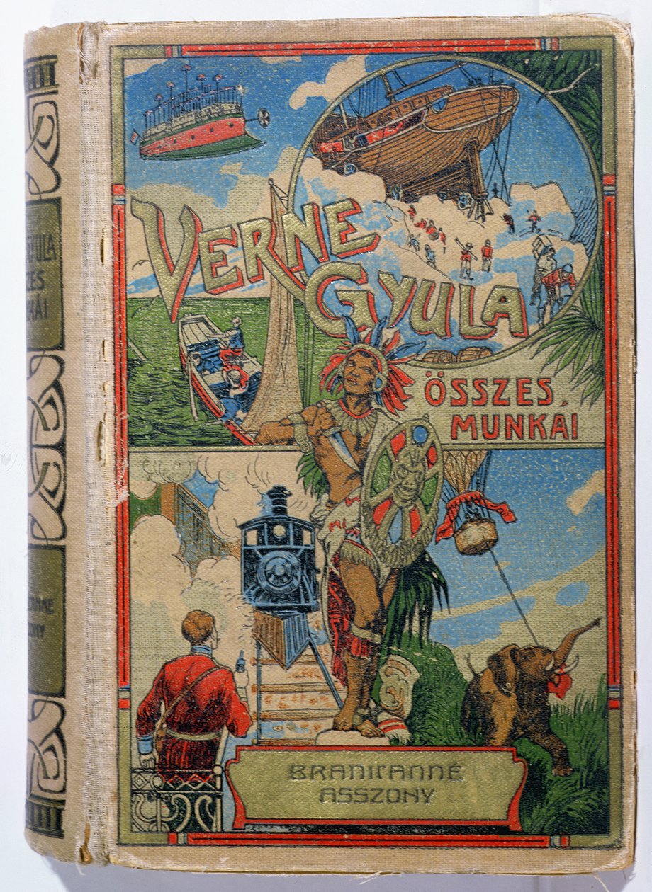 Omslag van Mevrouw Branican door Jules Verne (1828-1905), begin 20e eeuw door Hungarian School