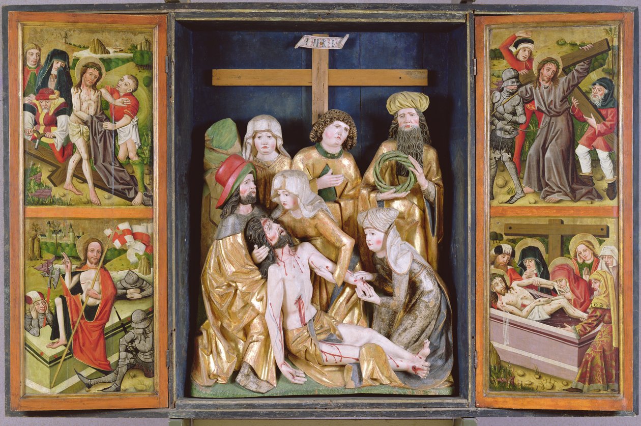 Passiealtaar, Janosret, 1480-90 door Hungarian School