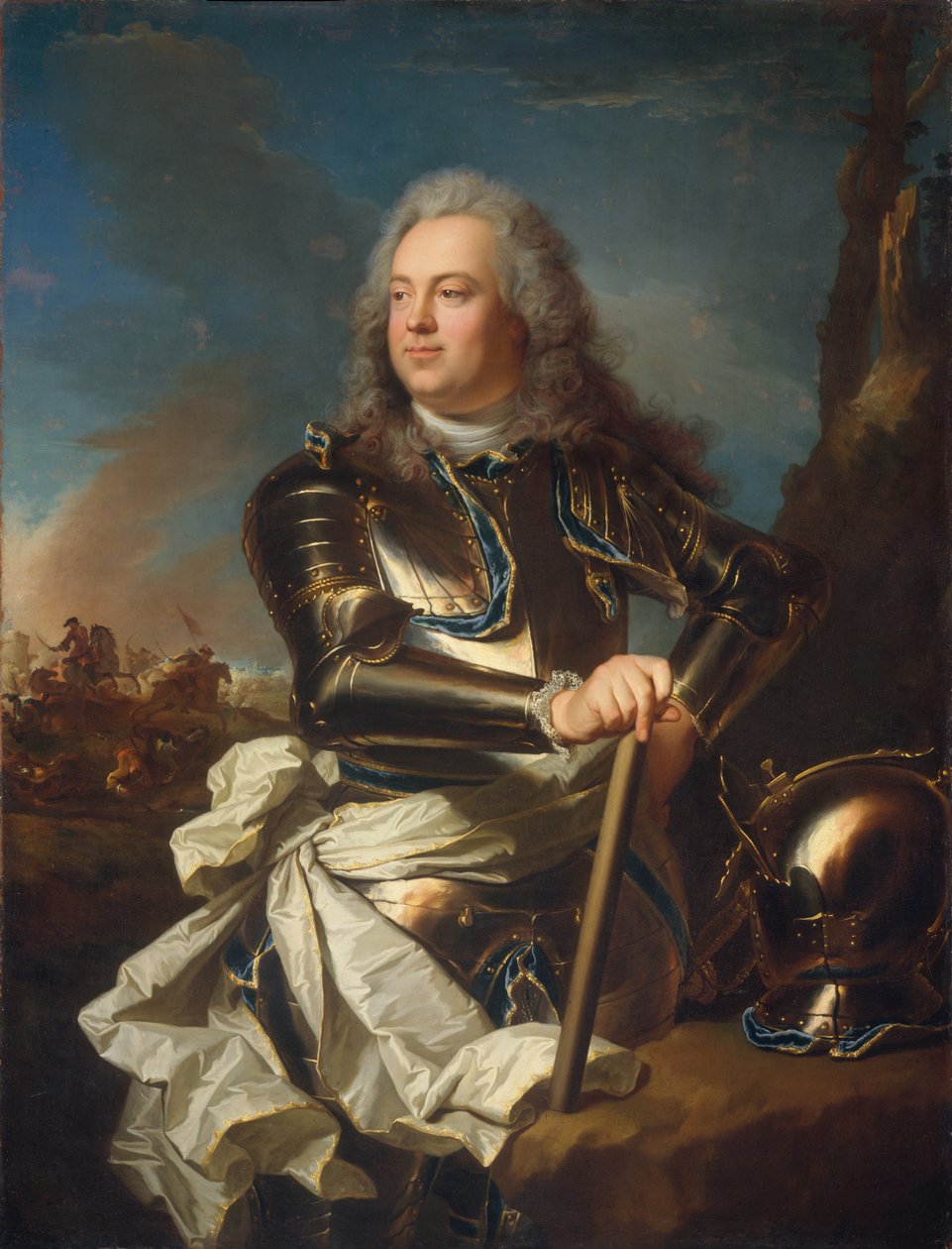 Portret van een Militaire Officier door Hyacinthe Francois Rigaud