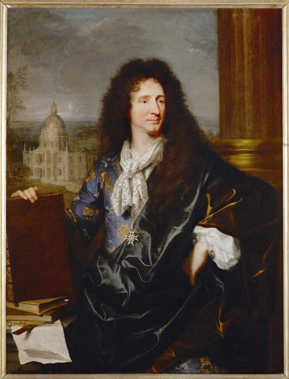 Jules Hardouin-Mansart, eerste architect en opzichter van de Koninklijke gebouwen, geschilderd 1685 ... door Hyacinthe Francois Rigaud