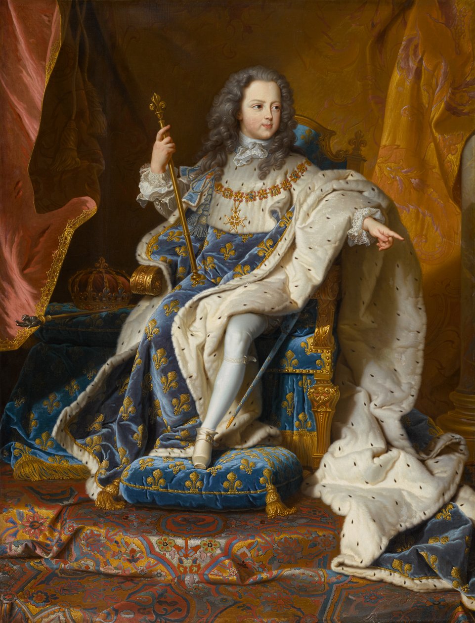 Lodewijk XV (1710-1774), circa 1715-1717 door Hyacinthe Francois Rigaud