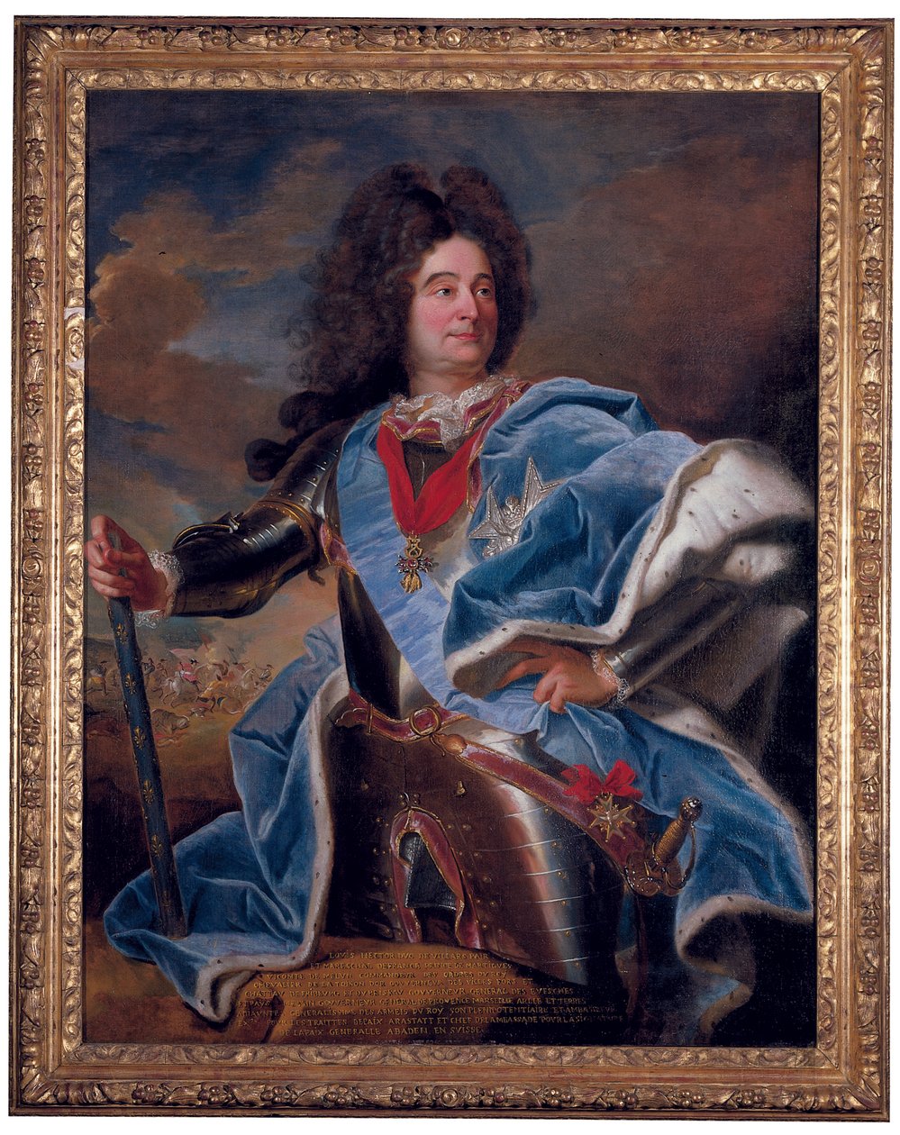 Portret van de hertog van Villars door Hyacinthe Francois Rigaud