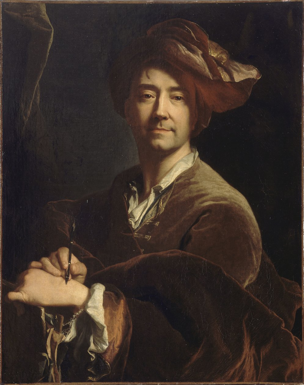 Zelfportret, 1711 door Hyacinthe François Honoré Rigaud