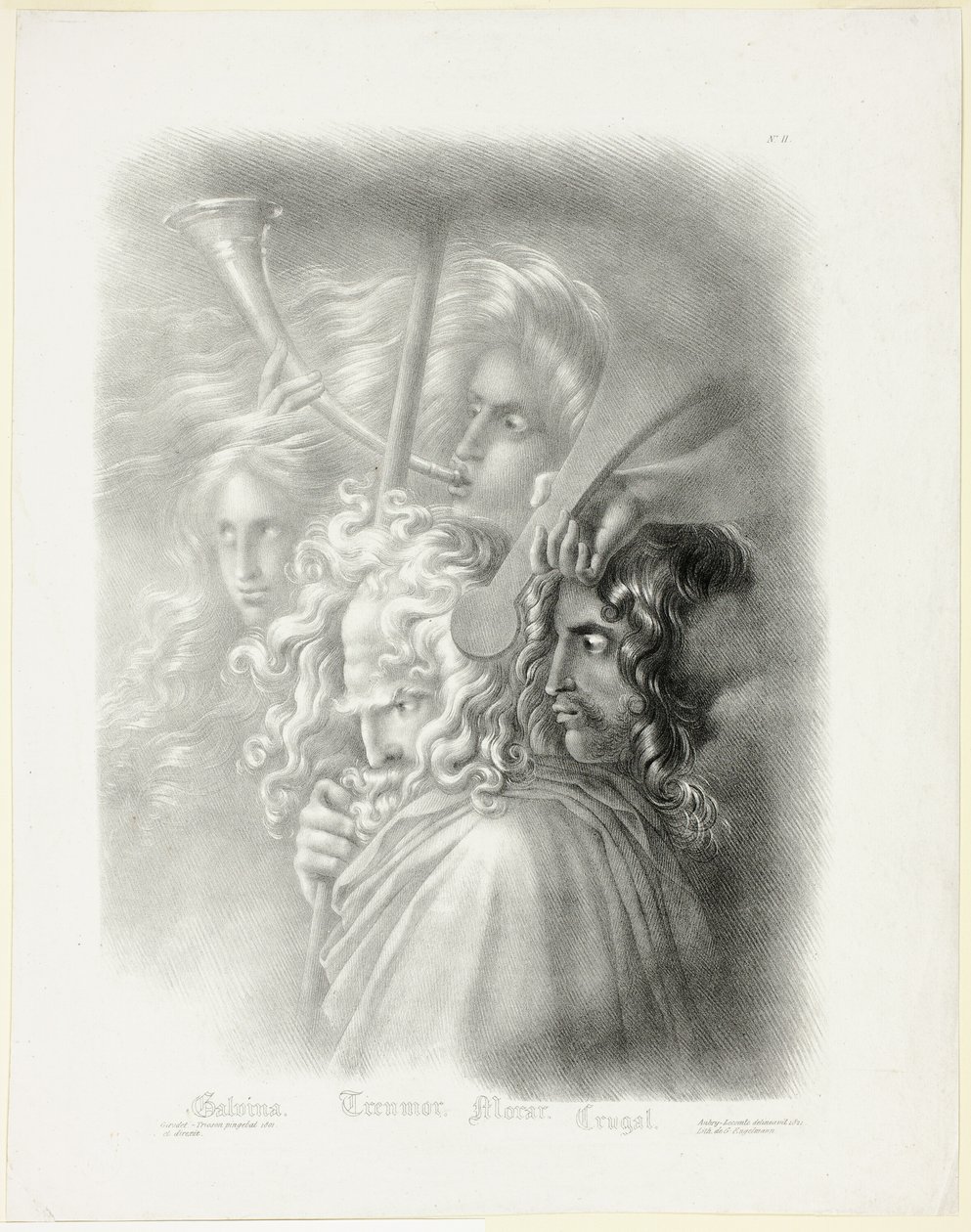 Galvina, uit Collectie Studiekoppen door Hyacinthe Louis Aubry Lecomte