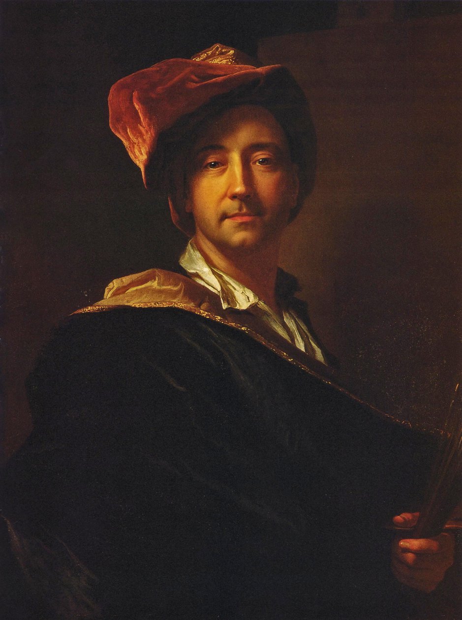Frans:  Autoportrait au turban Zelfportret in een tulband door Hyacinthe Rigaud