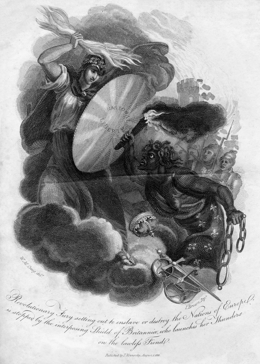 Revolutionaire woede die eropuit trekt om de naties van Europa te onderwerpen of te vernietigen, 1816 door I. Brown