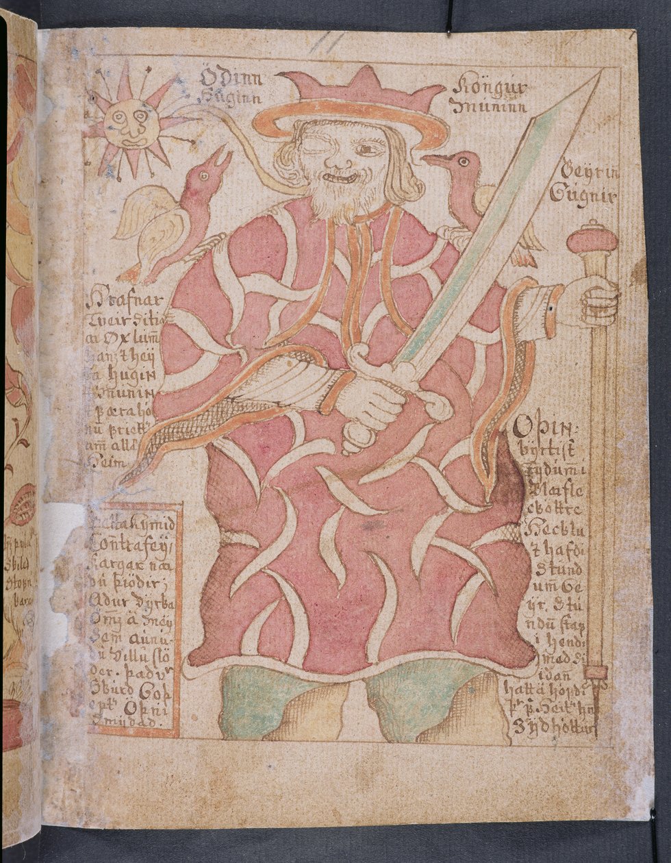 Odin, uit Melsteds Edda door Icelandic School