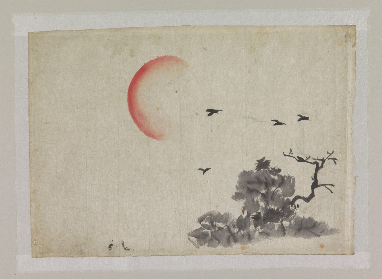 Landschap met ondergaande zon door Ichirakasai