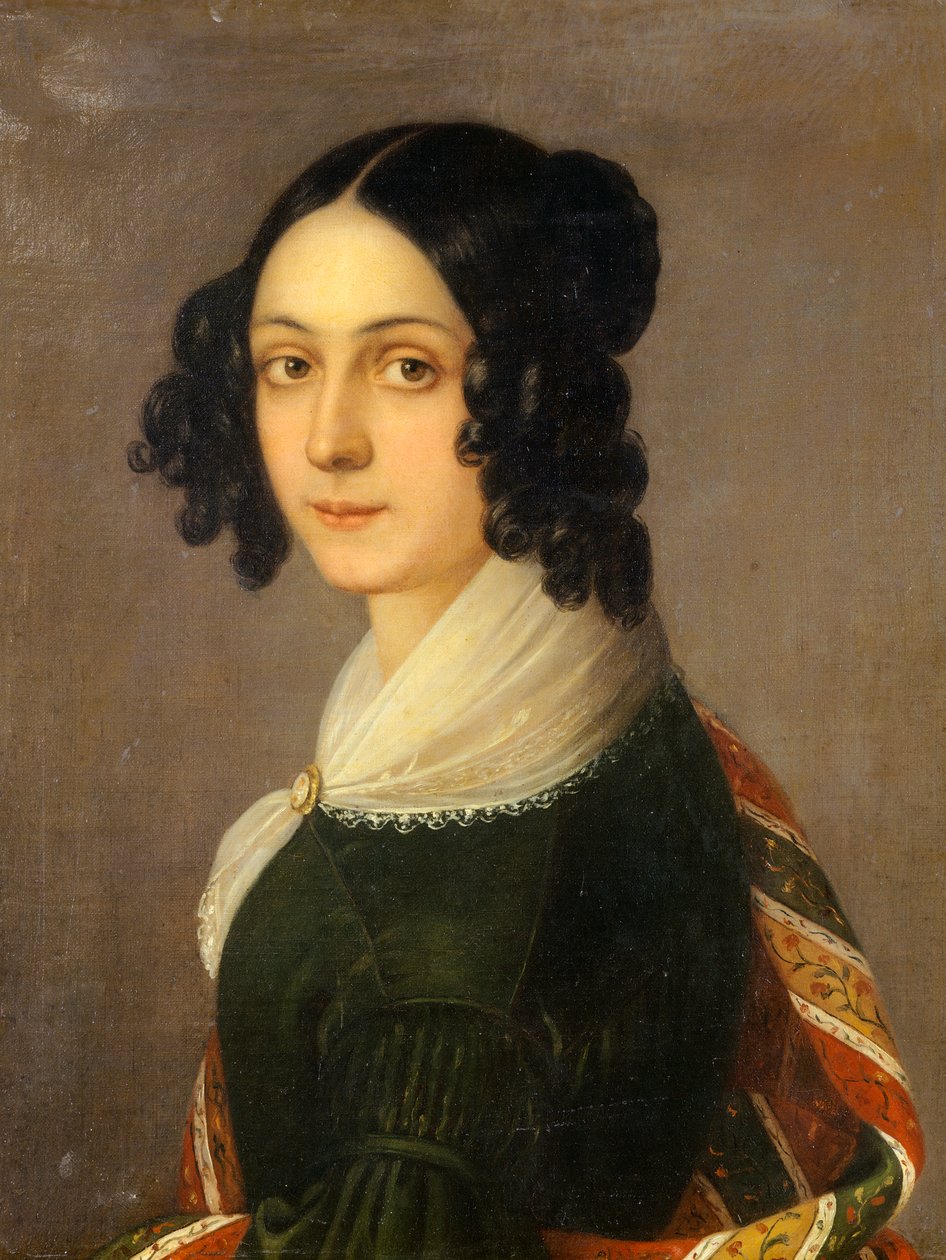 Zelfportret, door Ida Botti Scifoni (1812-1844), olieverf op doek, 60x47 cm door Ida Botti Scifoni