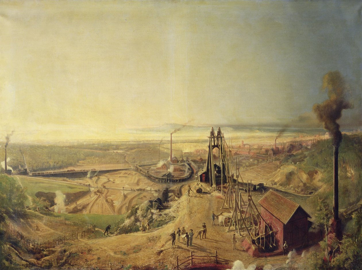 Kolenmijnen en Klei Groeven bij Montchanin door Ignace Francois Bonhomme