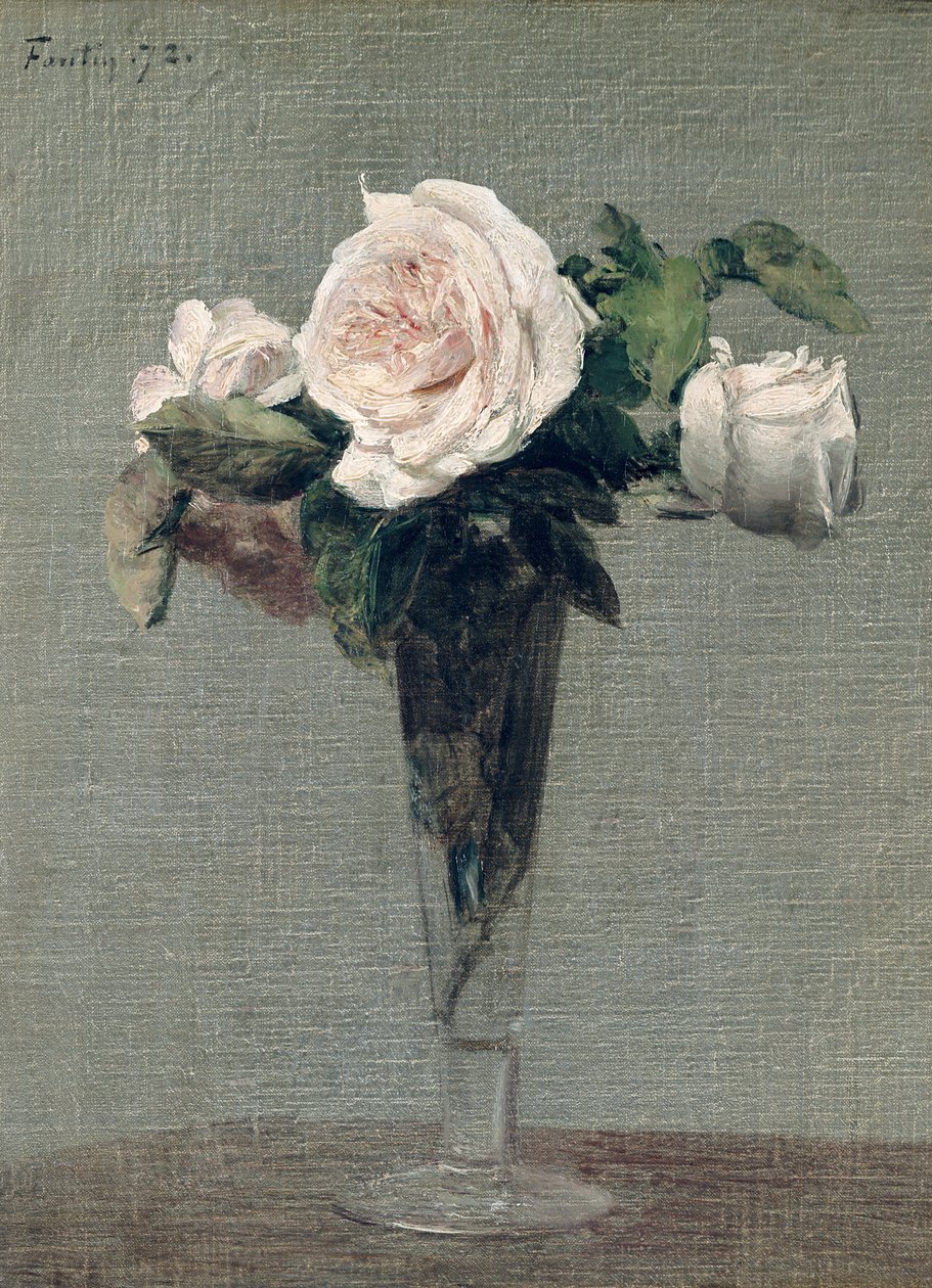 Bloemen, 1872 door Ignace Henri Jean Fantin Latour