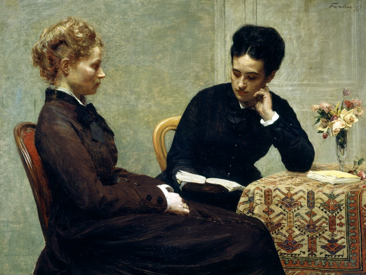 Lezen door Ignace Henri Jean Fantin Latour