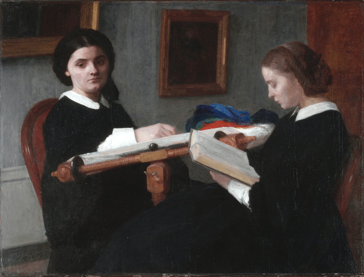 De twee zussen door Ignace Henri Jean Fantin Latour