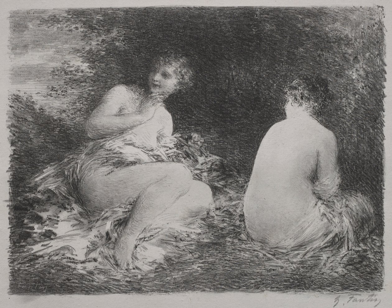 Badhuisgangers, 1899 door Ignace Henri Jean Fantin Latour