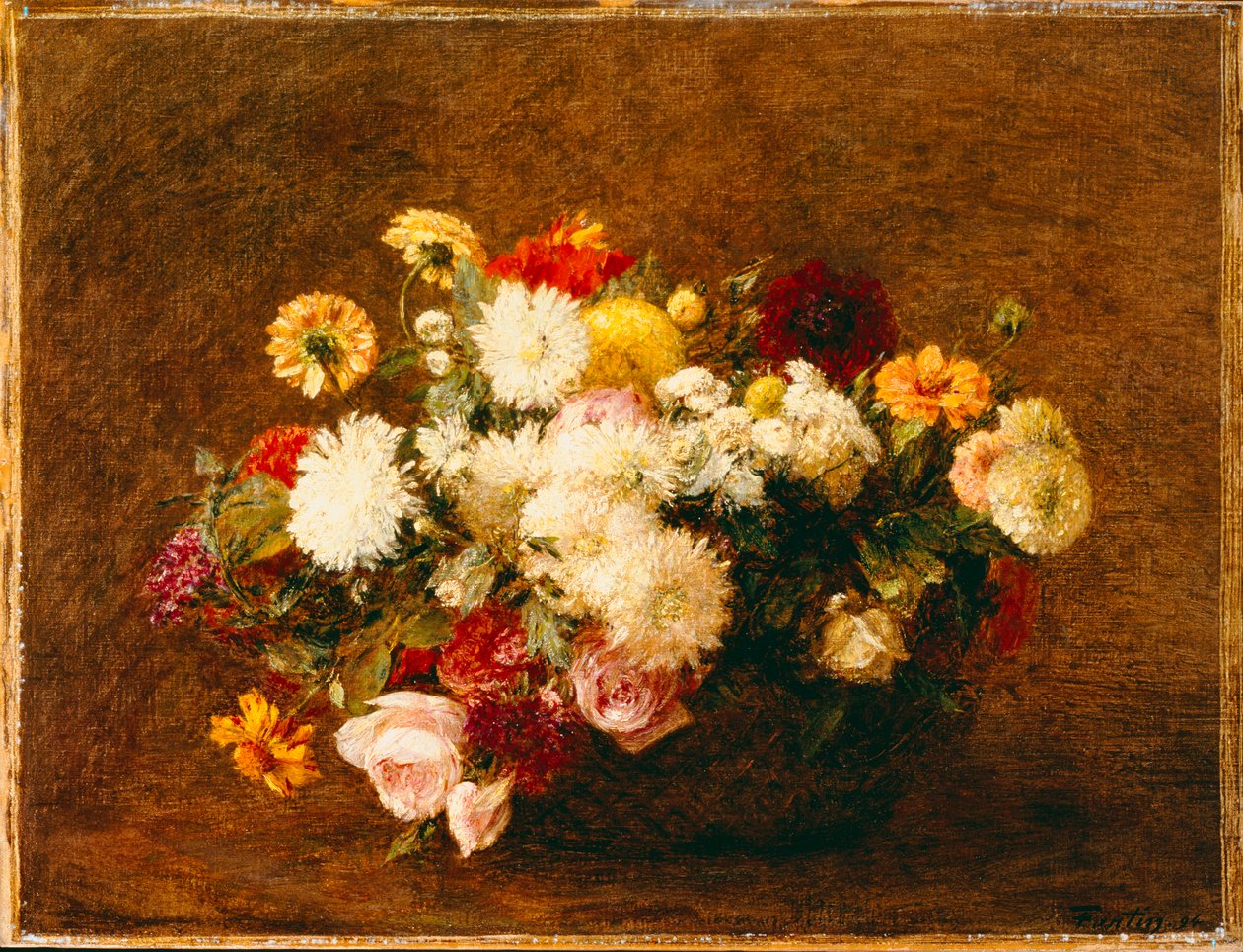 Boeket Bloemen, 1894 door Ignace Henri Jean Fantin Latour