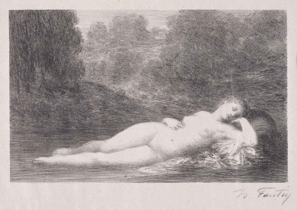 Liggend in het water, 1903 door Ignace Henri Jean Fantin Latour