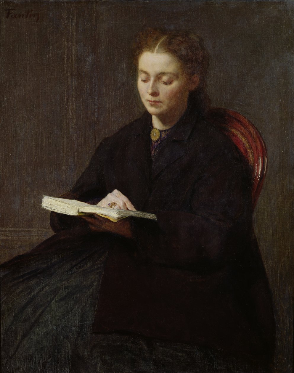 Lezen door Ignace Henri Jean Fantin Latour