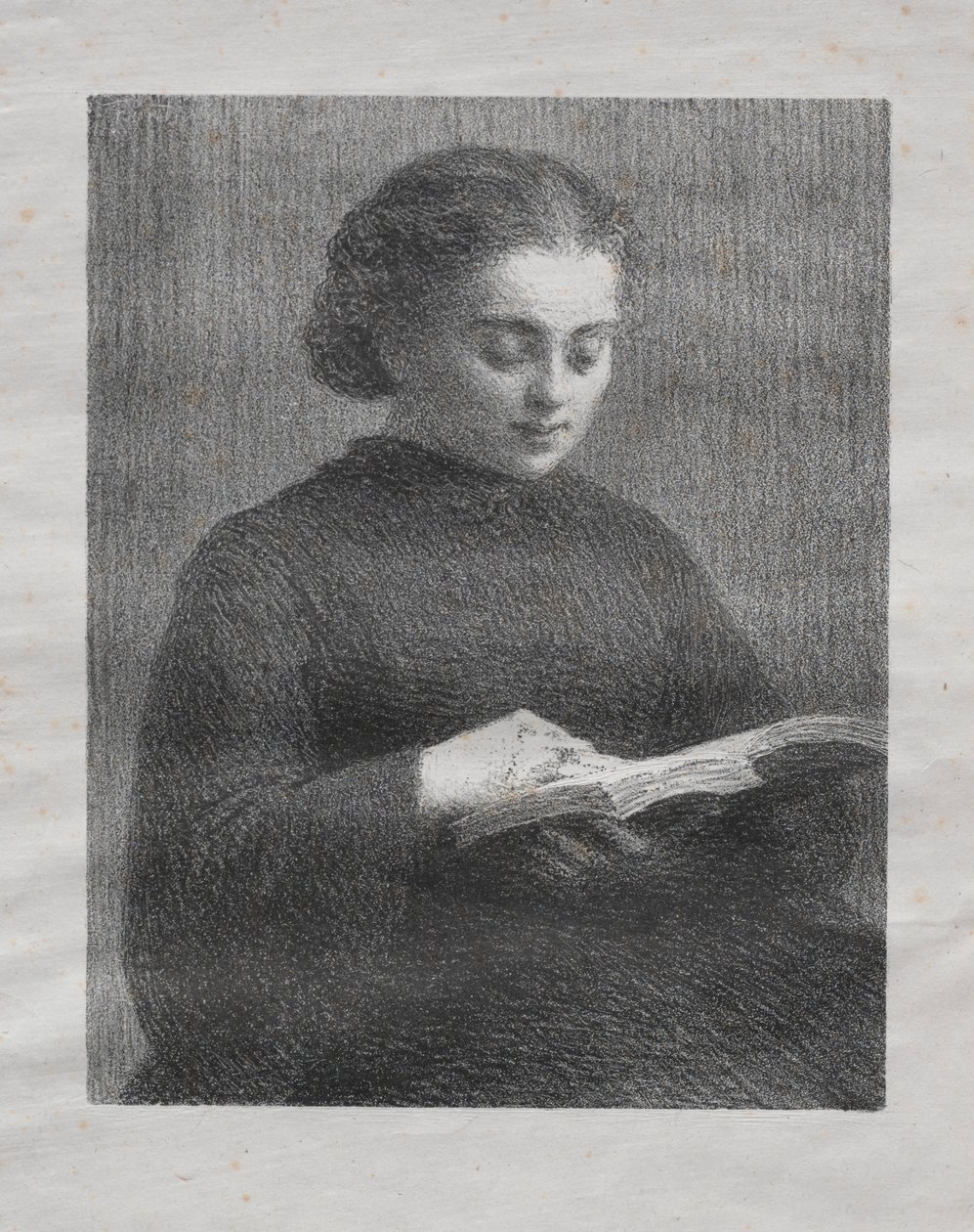 Lezen: Portret van de Zus van de Kunstenaar door Ignace Henri Jean Fantin Latour