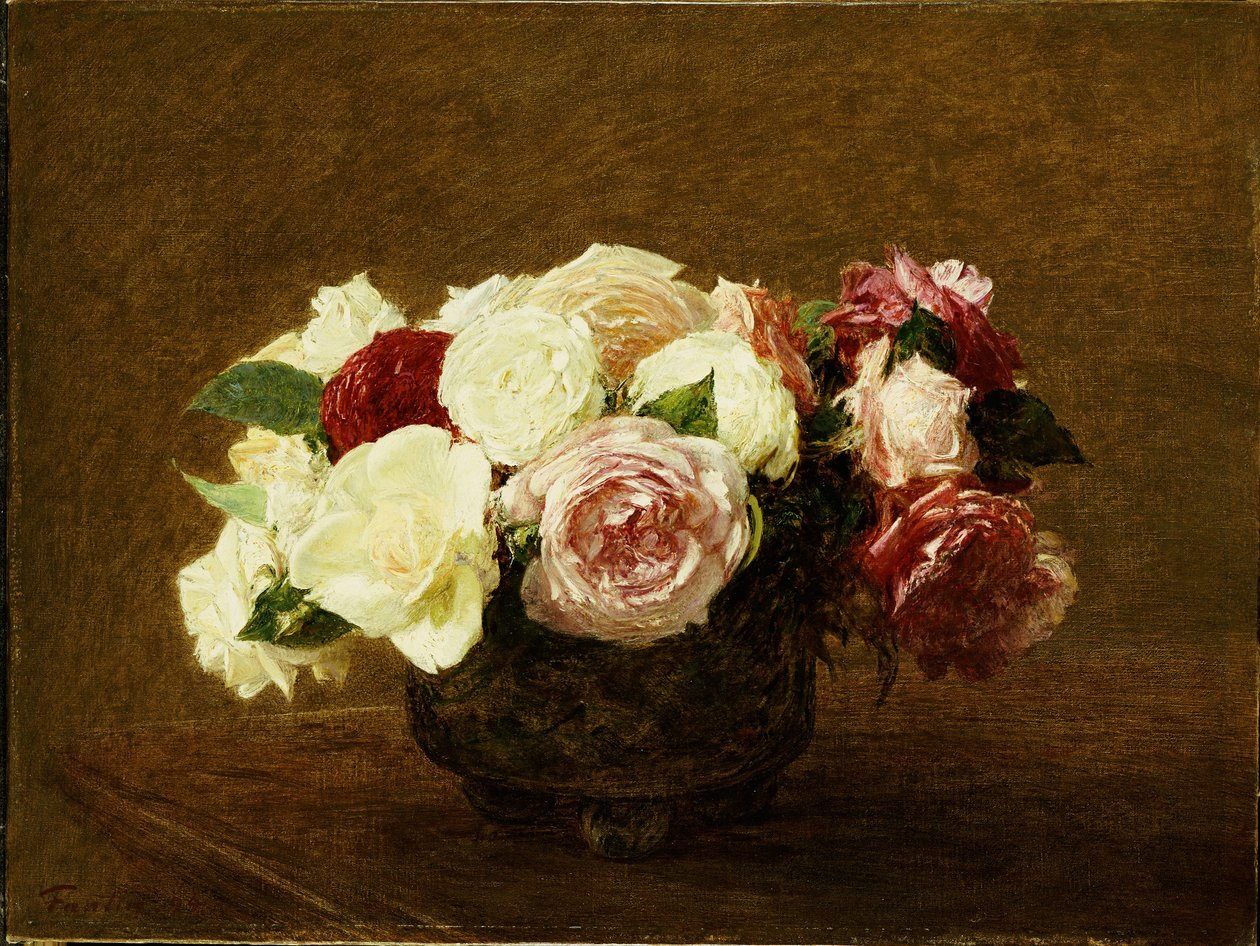 Rozen, 1894 door Ignace Henri Jean Fantin Latour