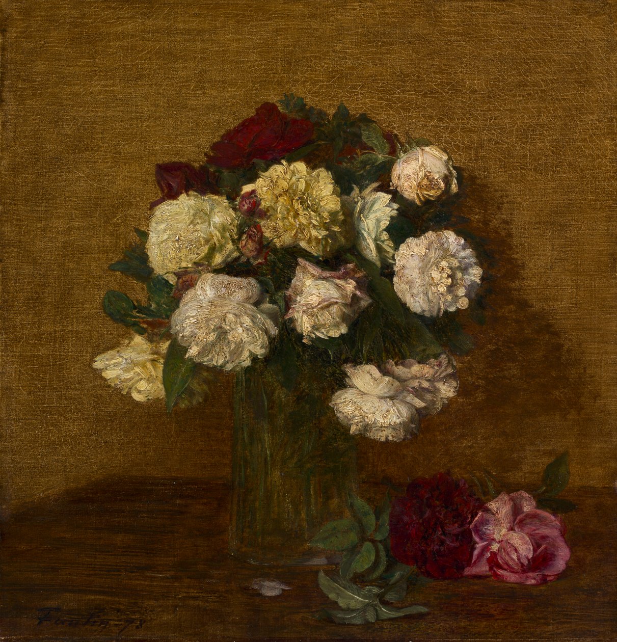 Rozen in een Vaas, 1878 door Ignace Henri Jean Fantin Latour
