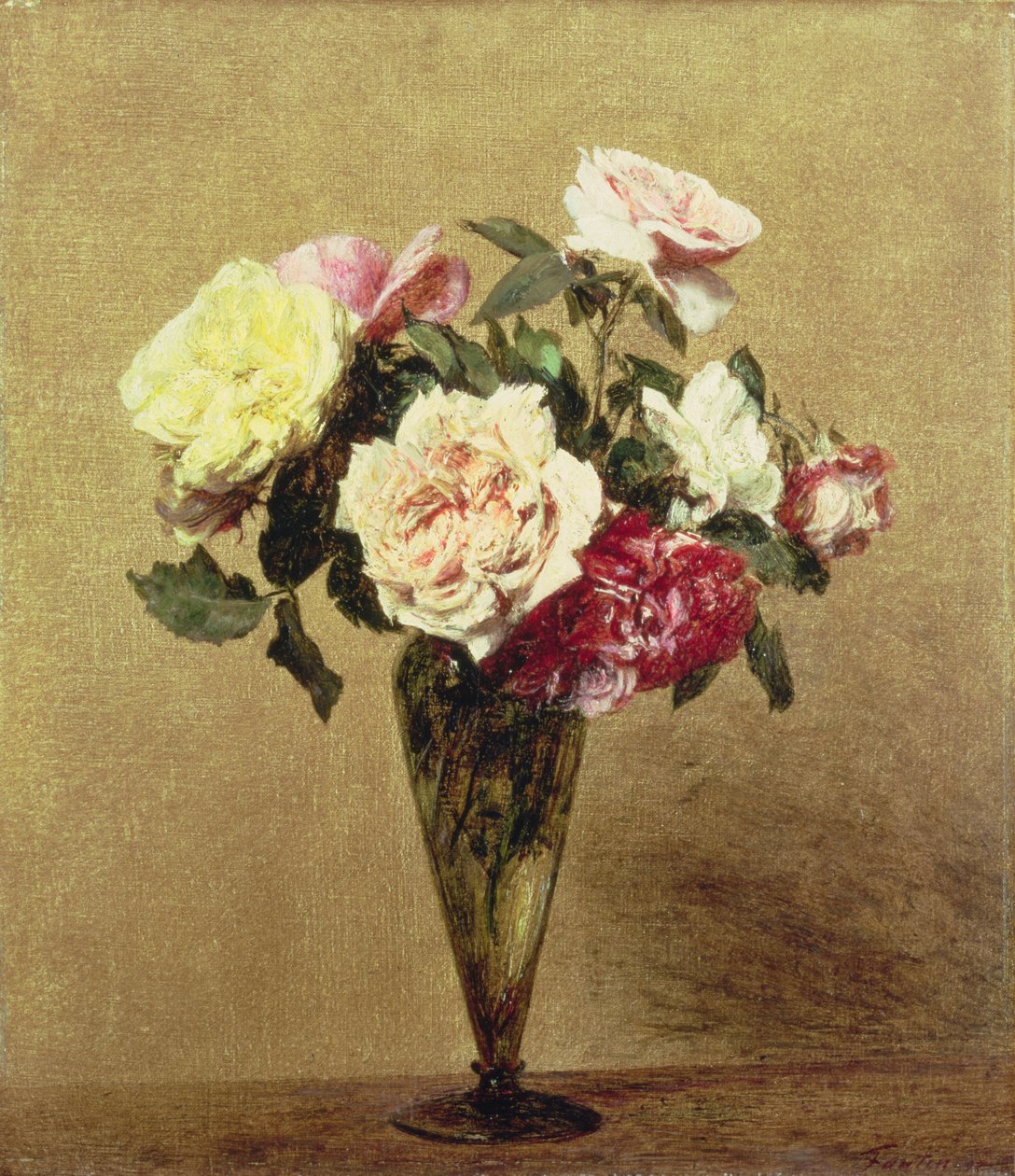 Rozen in een vaas, 1892 door Ignace Henri Jean Fantin Latour