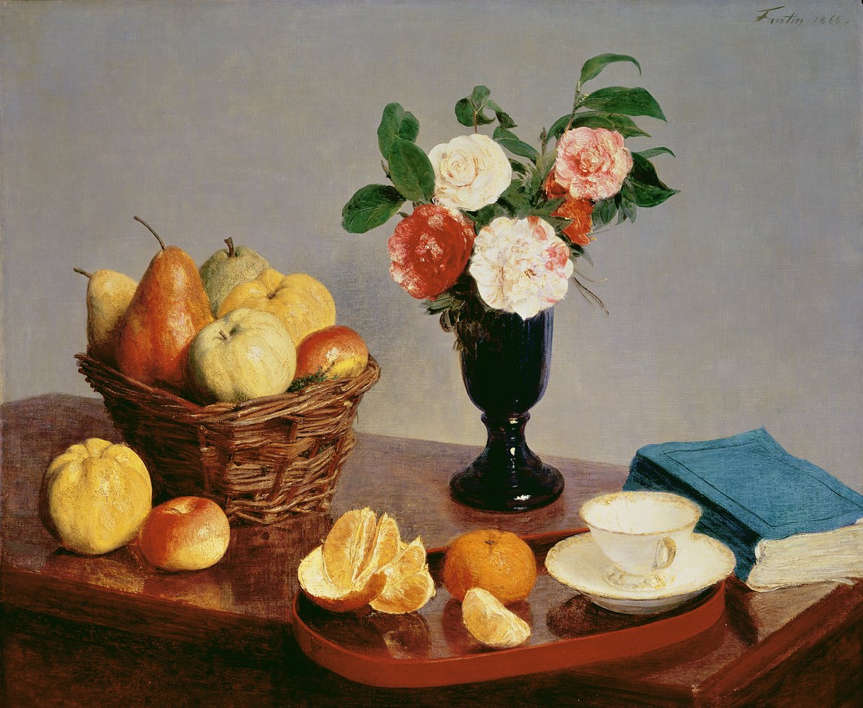 Stilleven, 1866 door Ignace Henri Jean Fantin Latour