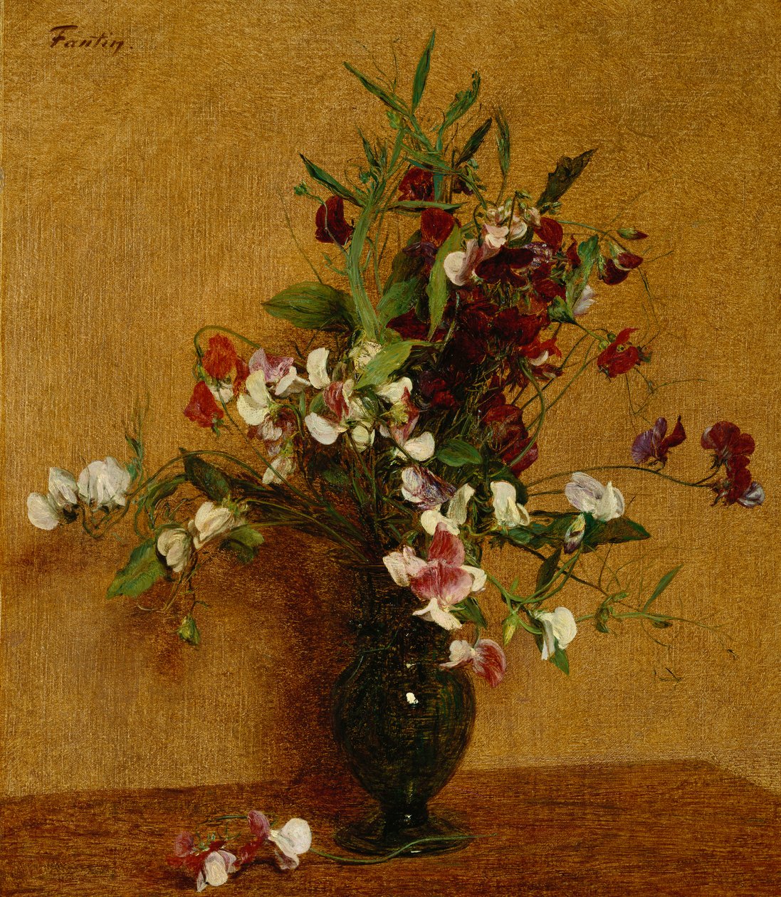 Lathyrus; Pois de Senteur, 1888 door Ignace Henri Jean Fantin-Latour