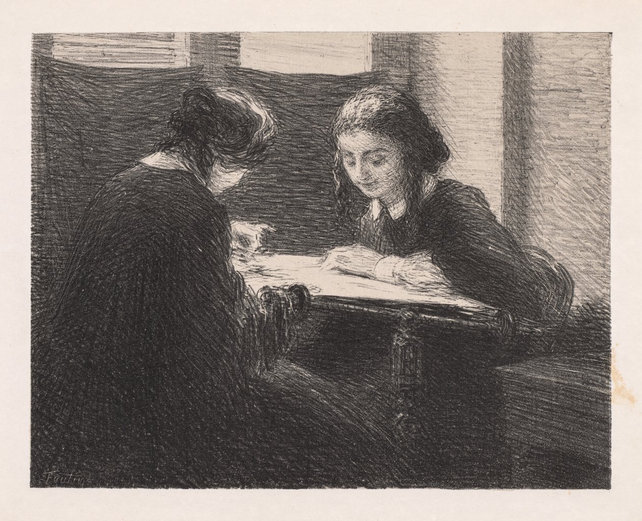 De Borduursters door Ignace Henri Jean Fantin Latour