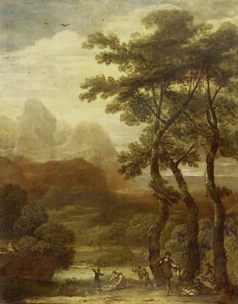 Landschap met jagers door Ignacio Iriarte