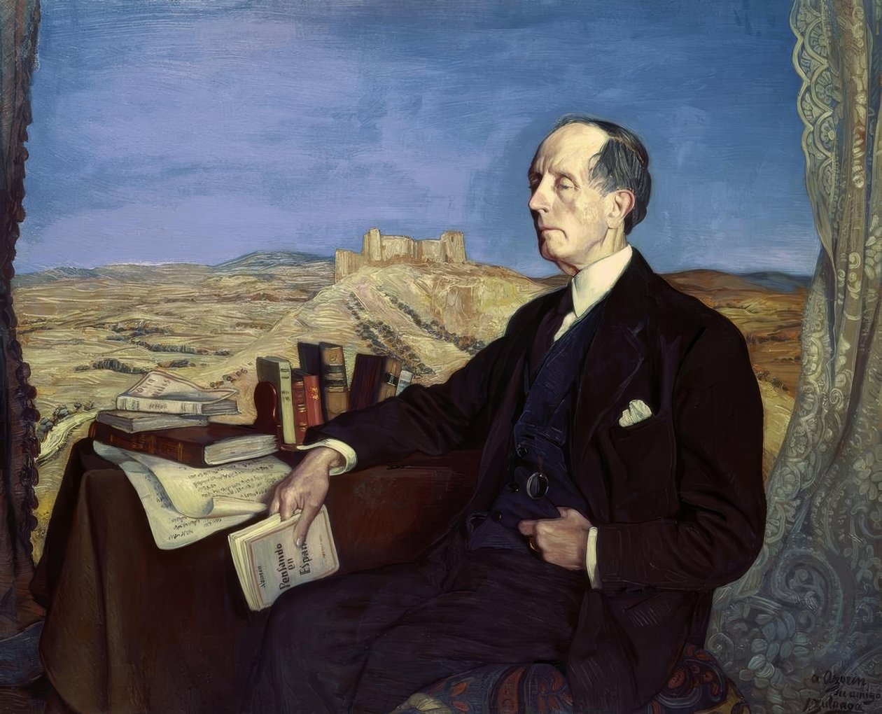 Azorín – 1873/1967 – geschilderd in 1941 – uitzicht op Jadraque door Ignacio Zuloaga y Zabaleta