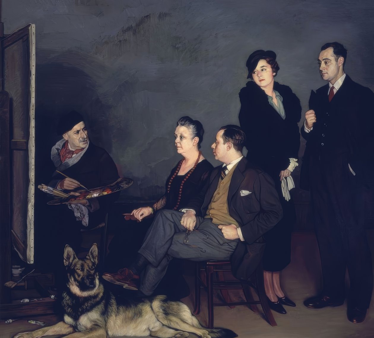 De schilder en zijn familie – 1937 – Olieverf op doek door Ignacio Zuloaga y Zabaleta