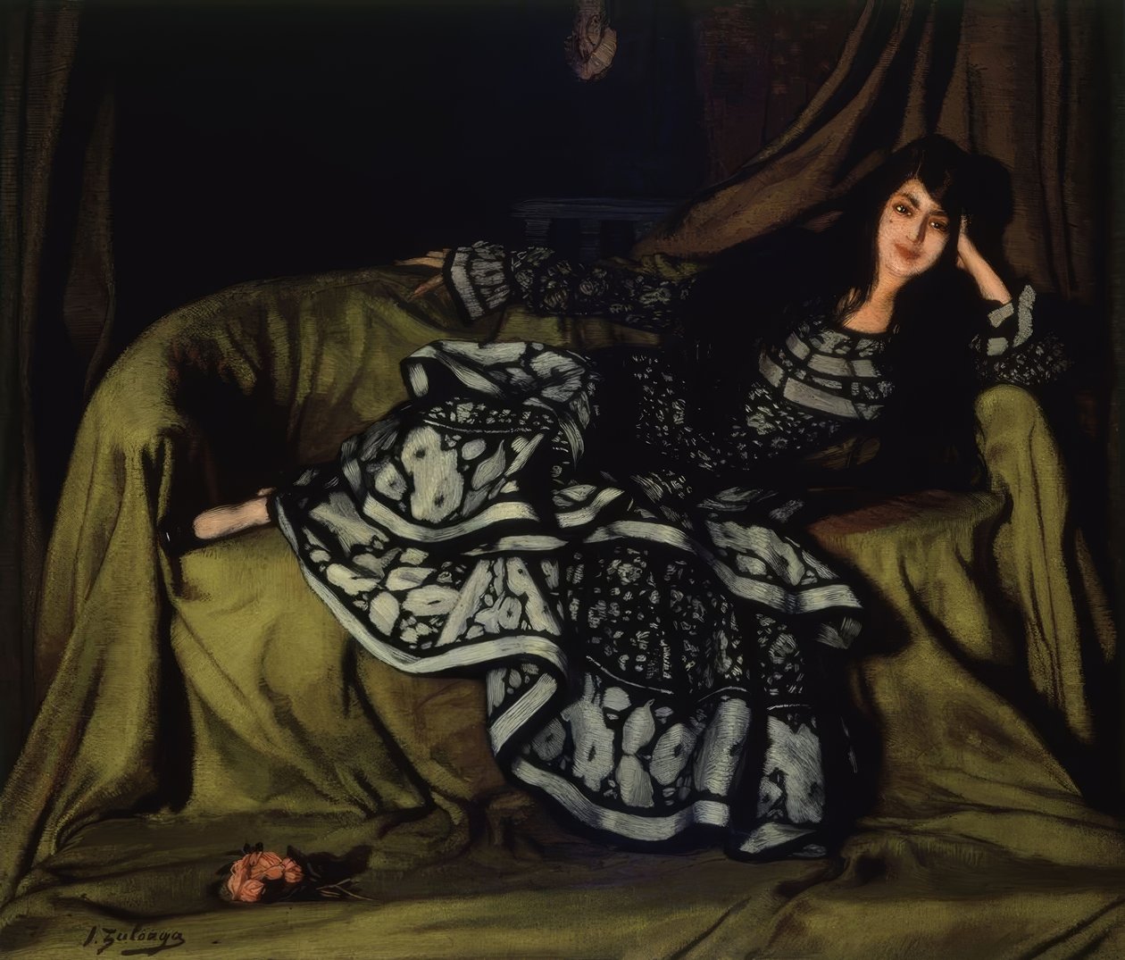 Marcelle Souty met volantjurk – 1915 – 160 x 188 cm door Ignacio Zuloaga y Zabaleta