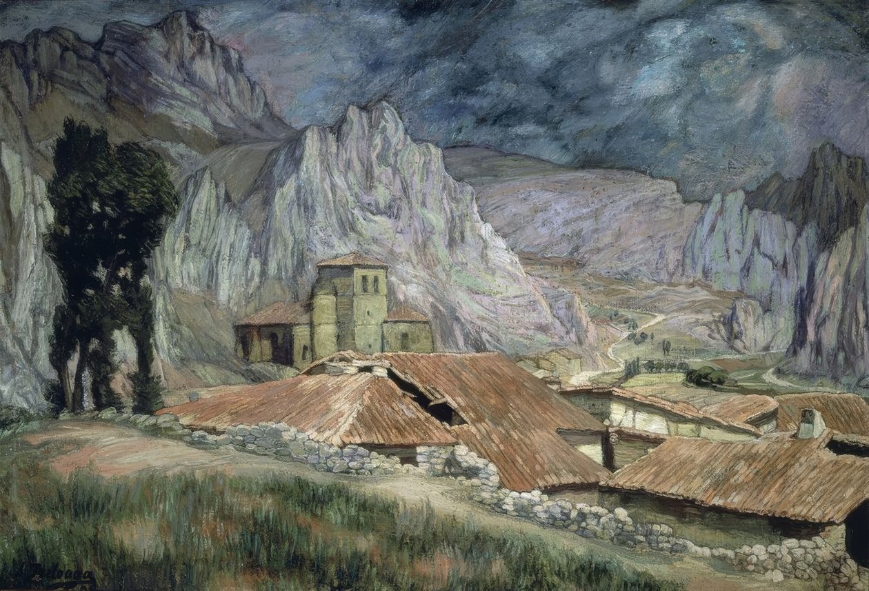 Landschap van Pancorbo – 1917 door Ignacio Zuloaga y Zabaleta