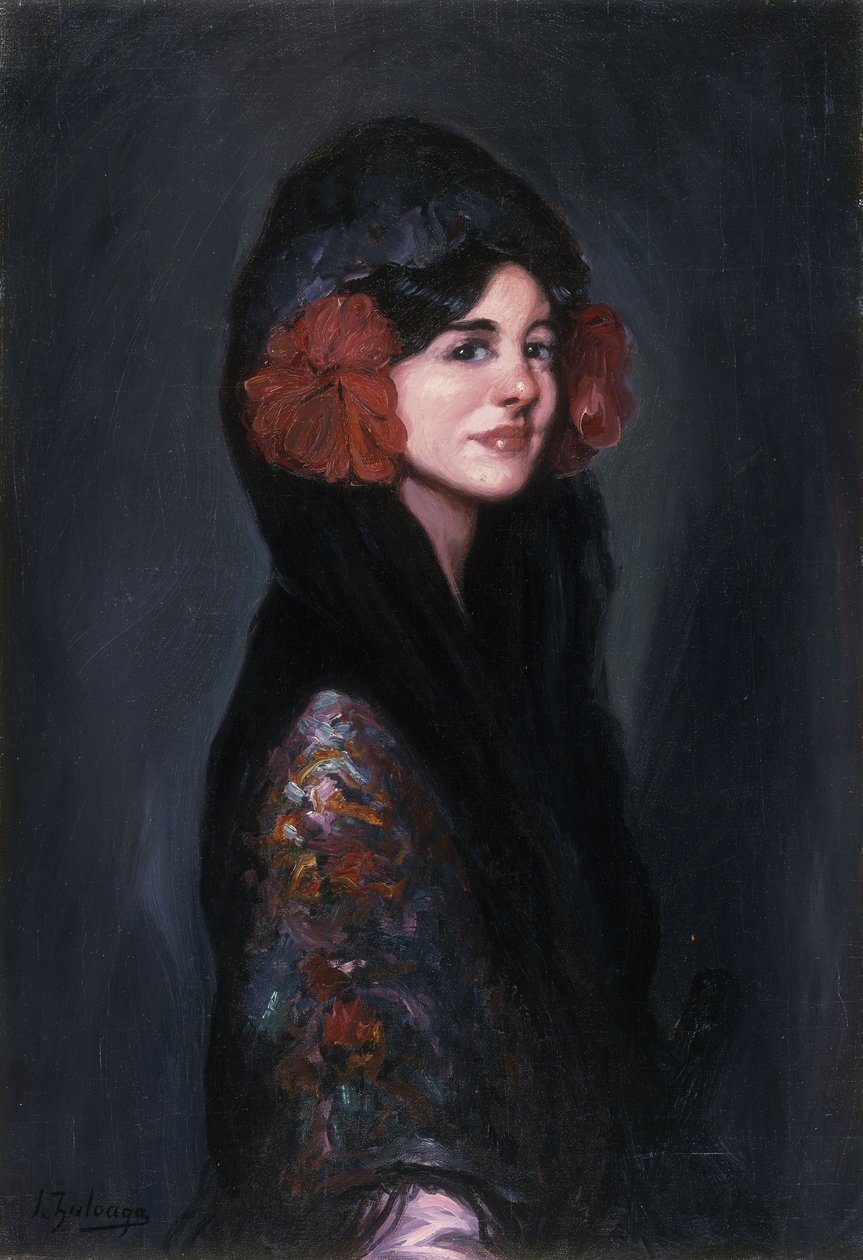 Portret van een Elegante Dame door Ignacio Zuloaga y Zabaleta