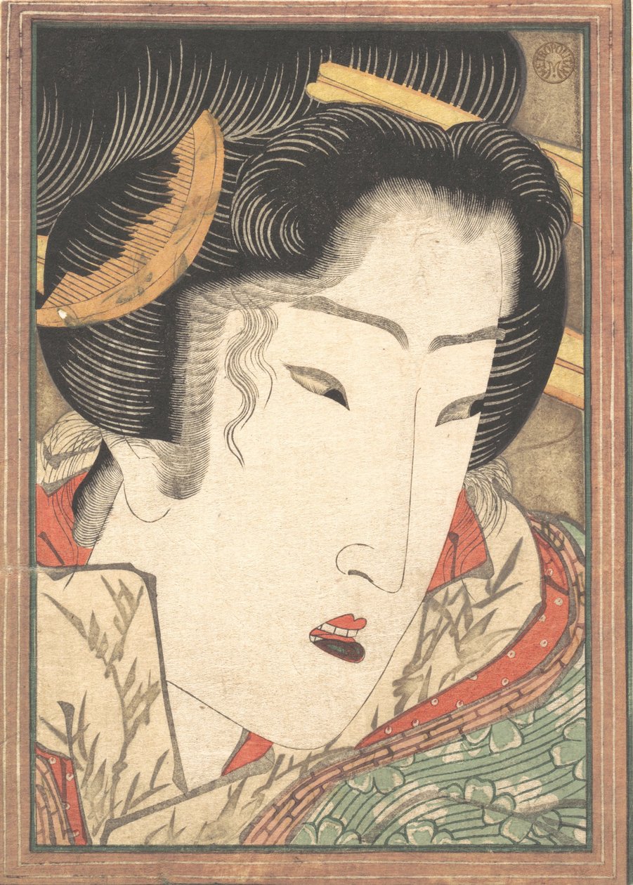 Afgewezen geisha uit Passies gekoeld door lentensneeuw, 1824 door Ikeda Eisen