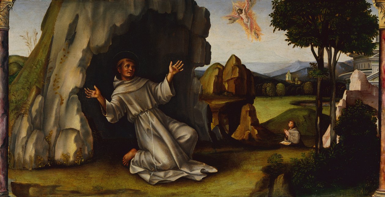 Sint Franciscus ontvangt de stigmata, c.1450-1517 door Il  Francia